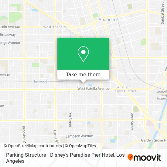Parking Structure - Disney's Paradise Pier Hotel map
