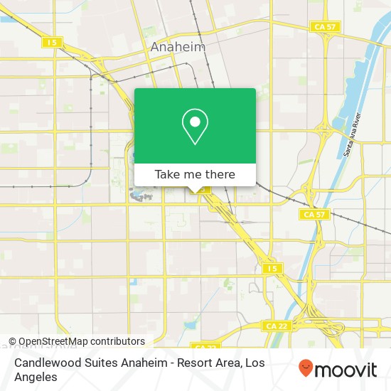 Mapa de Candlewood Suites Anaheim - Resort Area