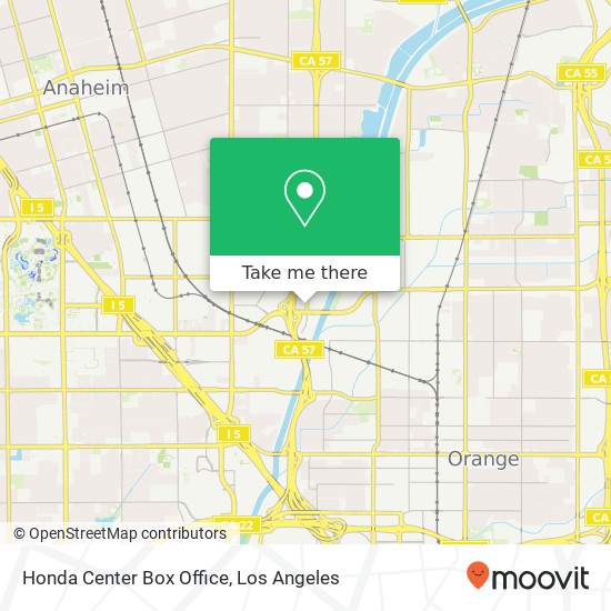 Honda Center Box Office map
