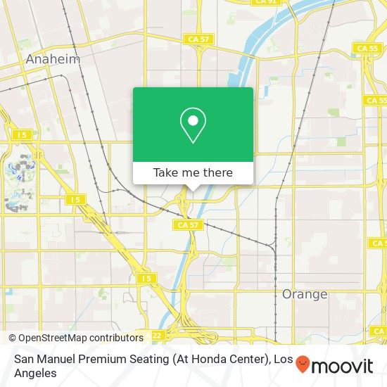 San Manuel Premium Seating (At Honda Center) map