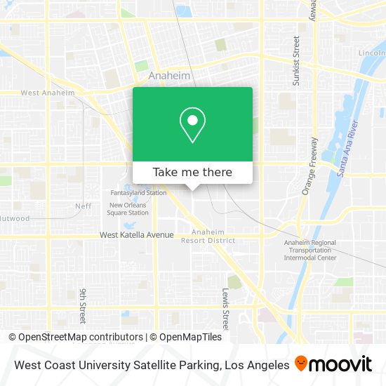 Mapa de West Coast University Satellite Parking