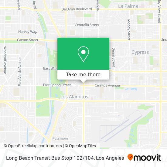 Mapa de Long Beach Transit Bus Stop 102 / 104