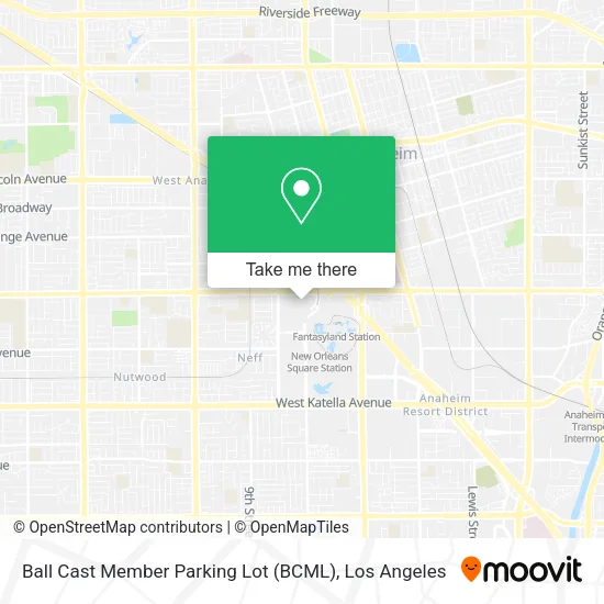 Mapa de Ball Cast Member Parking Lot (BCML)