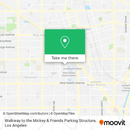 Mapa de Walkway to the Mickey & Friends  Parking Structure