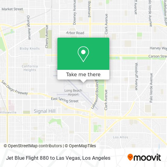 Mapa de Jet Blue Flight 880 to Las Vegas