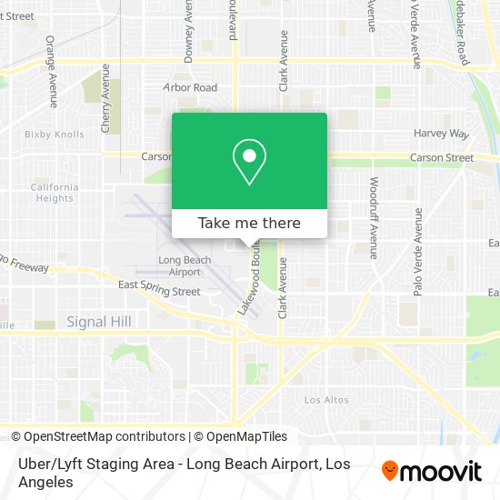 Uber / Lyft Staging Area - Long Beach Airport map