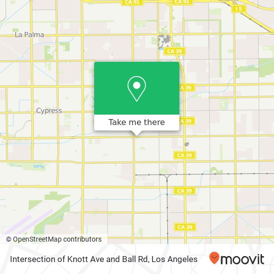 Mapa de Intersection of Knott Ave and Ball Rd