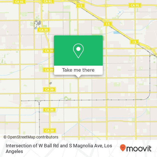 Mapa de Intersection of W Ball Rd and S Magnolia Ave