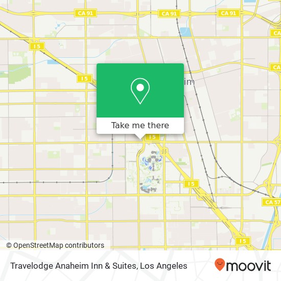 Mapa de Travelodge Anaheim Inn & Suites