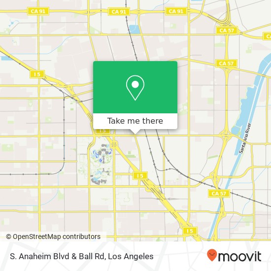 S. Anaheim Blvd & Ball Rd map