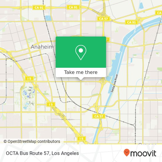 OCTA Bus Route 57 map