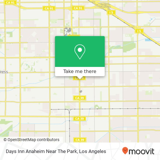 Mapa de Days Inn Anaheim Near The Park