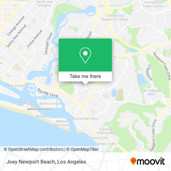 Mapa de Joey Newport Beach