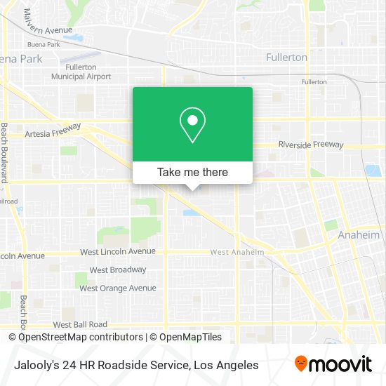 Jalooly's 24 HR Roadside Service map