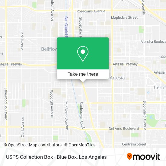 Mapa de USPS Collection Box - Blue Box