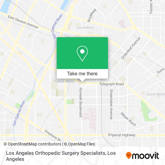 Los Angeles Orthopedic Surgery Specialists map