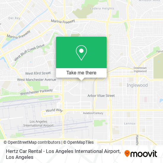 Mapa de Hertz Car Rental - Los Angeles International Airport