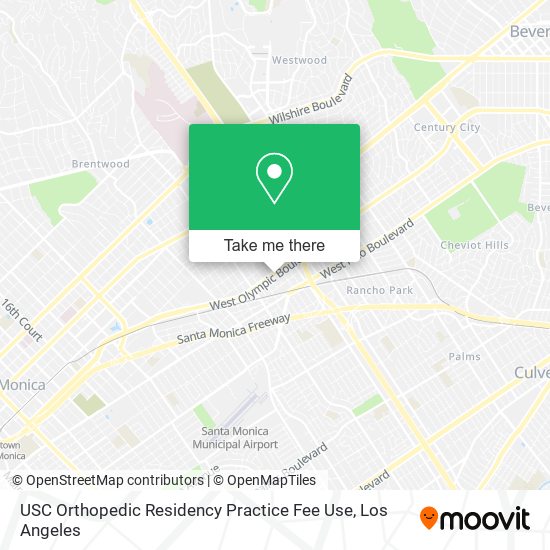 Mapa de USC Orthopedic Residency Practice Fee Use