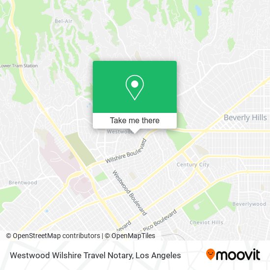 Westwood Wilshire Travel Notary map