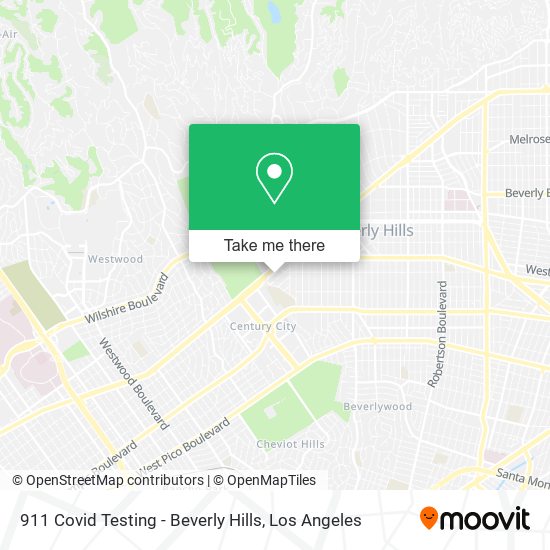 Mapa de 911 Covid Testing - Beverly Hills