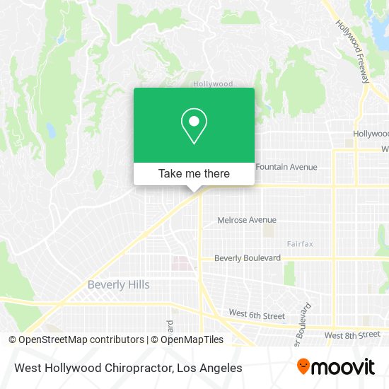 West Hollywood Chiropractor map