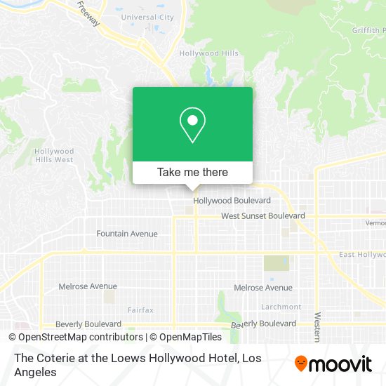 The Coterie at the Loews Hollywood Hotel map