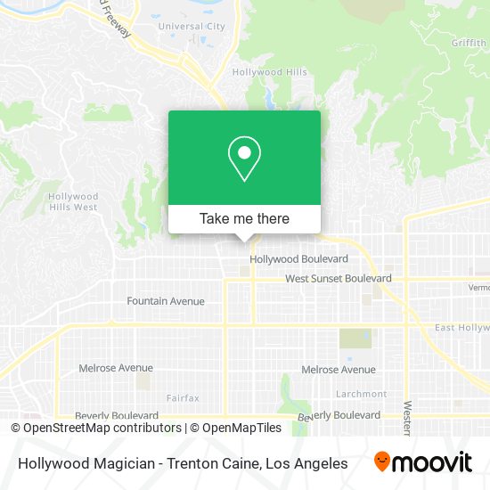 Hollywood Magician - Trenton Caine map