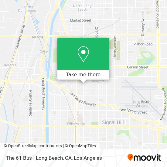 The 61 Bus - Long Beach, CA map