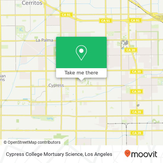 Cypress College Mortuary Science map