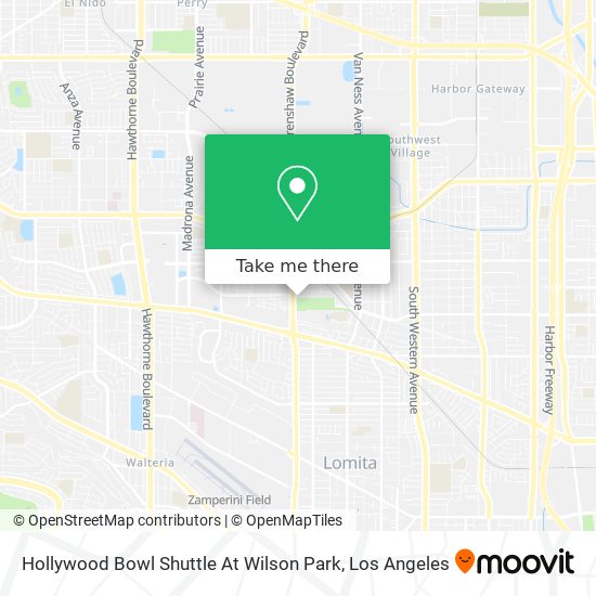 Mapa de Hollywood Bowl Shuttle At Wilson Park