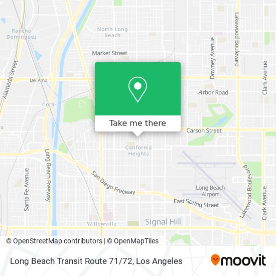 Mapa de Long Beach Transit Route 71/72