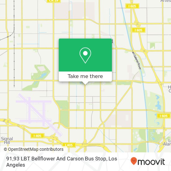 91,93 LBT Bellflower And Carson Bus Stop map