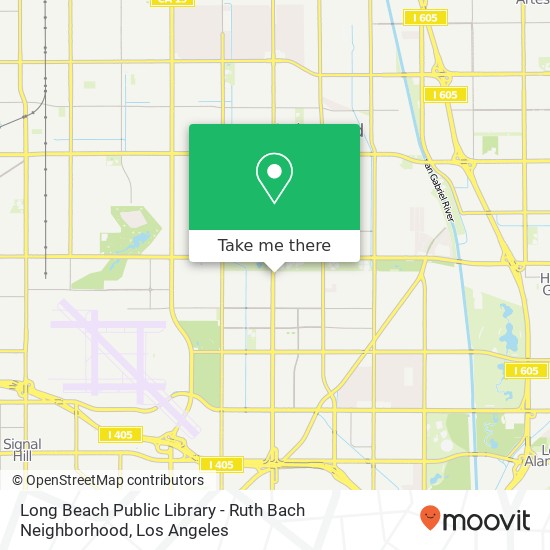 Mapa de Long Beach Public Library - Ruth Bach Neighborhood