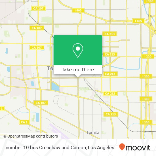 Mapa de number 10 bus Crenshaw and Carson