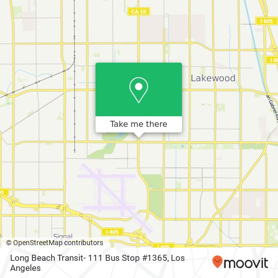Mapa de Long Beach Transit- 111 Bus Stop #1365