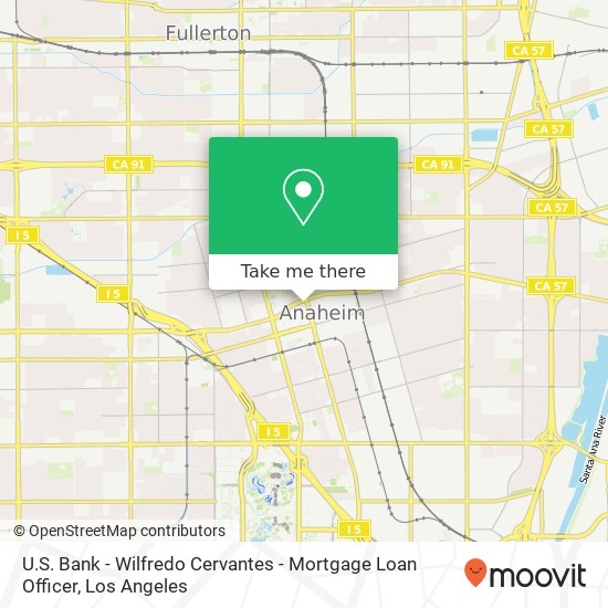 Mapa de U.S. Bank - Wilfredo Cervantes - Mortgage Loan Officer