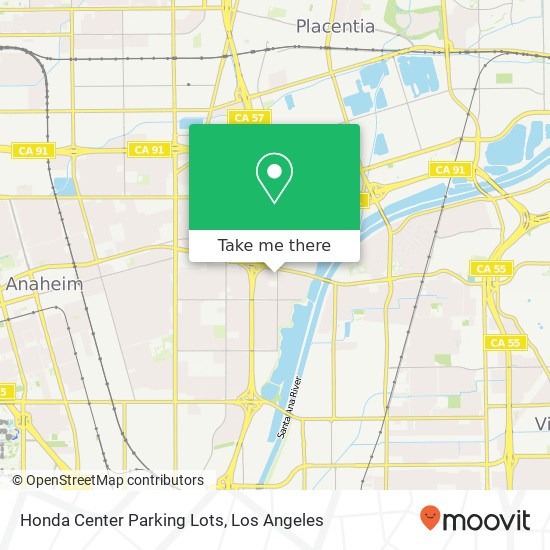 Honda Center Parking Lots map