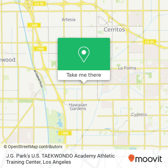 Mapa de J.G. Park's U.S. TAEKWONDO Academy Athletic Training Center
