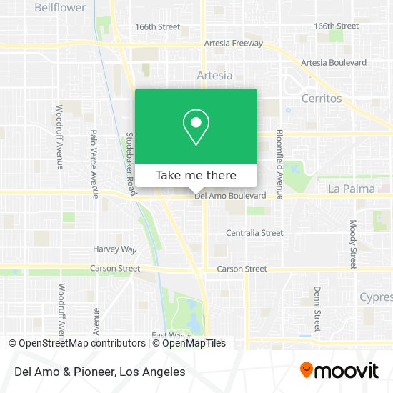 Del Amo & Pioneer map