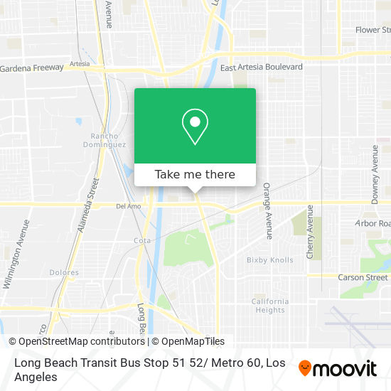 Long Beach Transit Bus Stop 51 52/ Metro 60 map