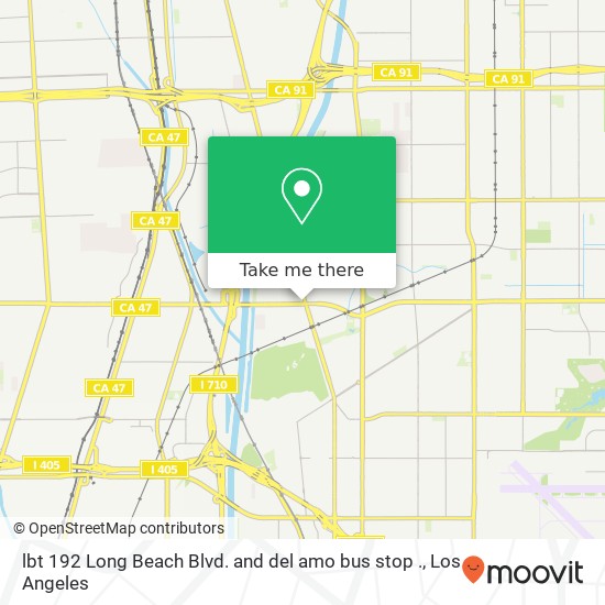Mapa de lbt 192 Long Beach Blvd. and del amo bus stop .