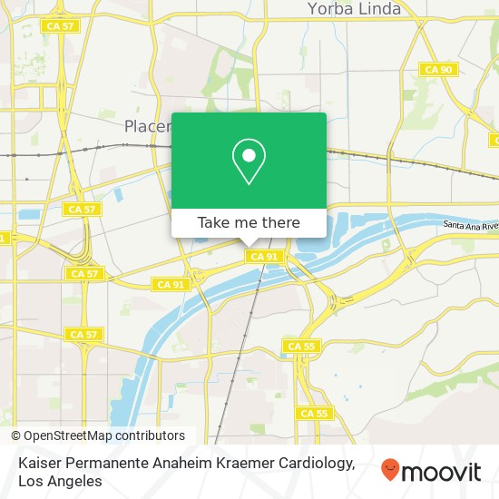 Kaiser Permanente Anaheim Kraemer Cardiology map