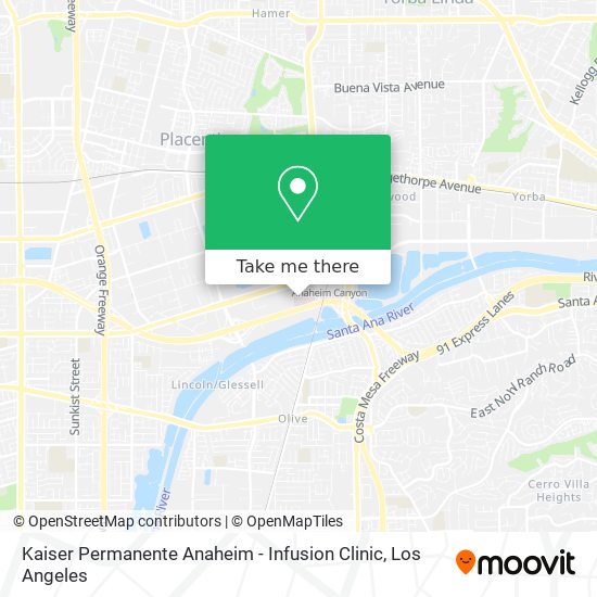 Kaiser Permanente Anaheim - Infusion Clinic map