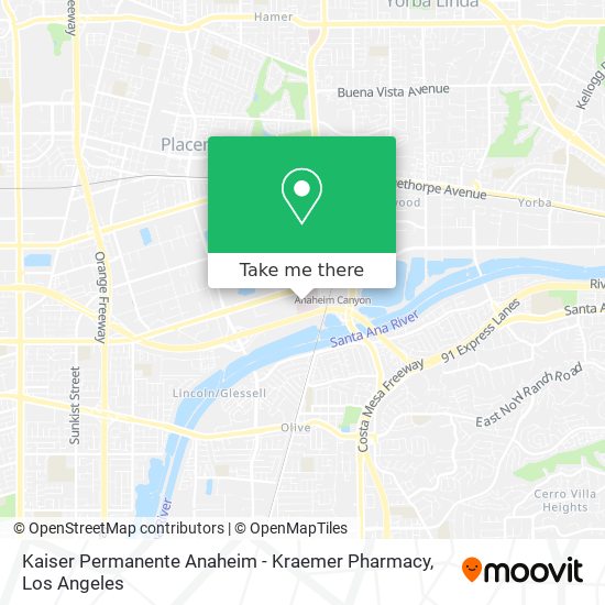 Kaiser Permanente Anaheim - Kraemer Pharmacy map