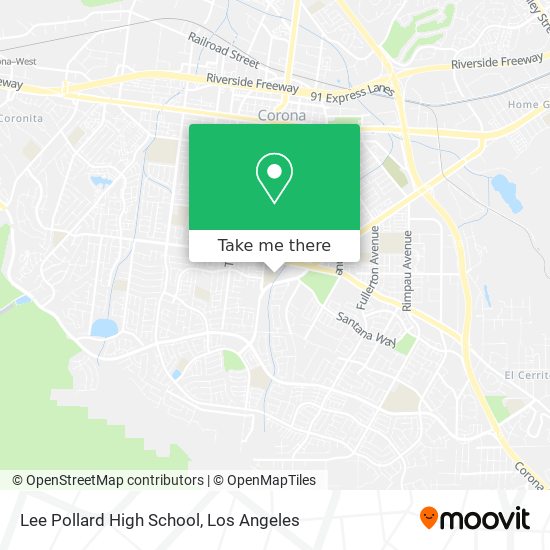 How to get to Lee Pollard High School in Corona by Bus or Train?