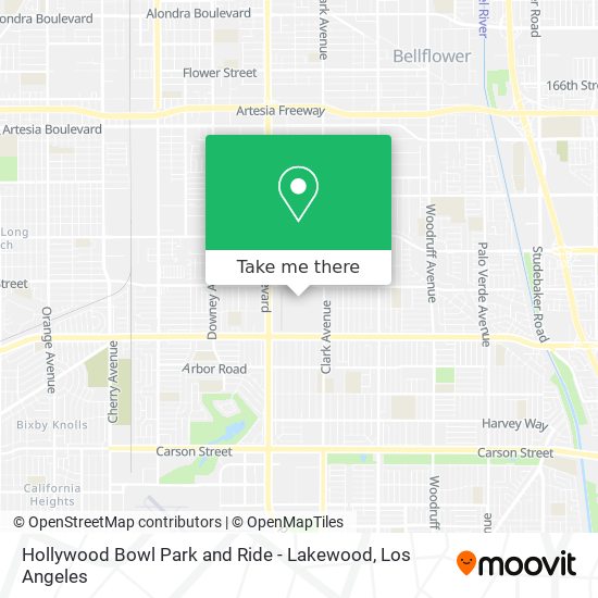 Hollywood Bowl Park and Ride - Lakewood map
