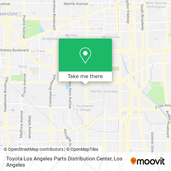Toyota Los Angeles Parts Distribution Center map