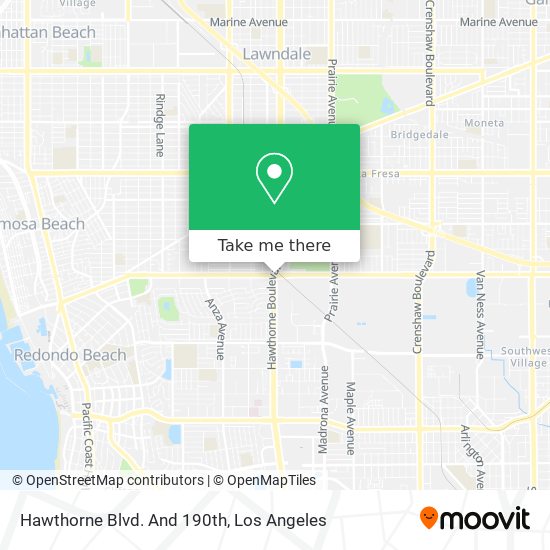 Hawthorne Blvd. And 190th map