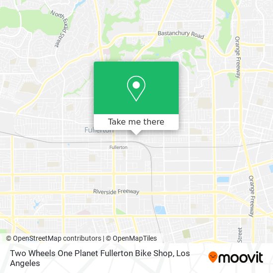 Two Wheels One Planet Fullerton Bike Shop map