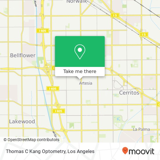 Thomas C Kang Optometry map